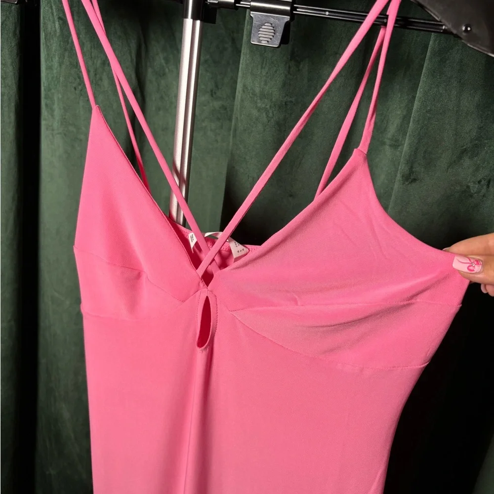 Mango Bright Pink Double-Strap Slip Dress - Picture 4 of 8
